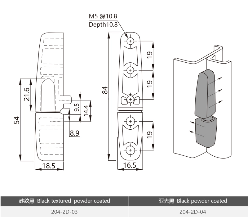 External Corner Lift Off Hinge